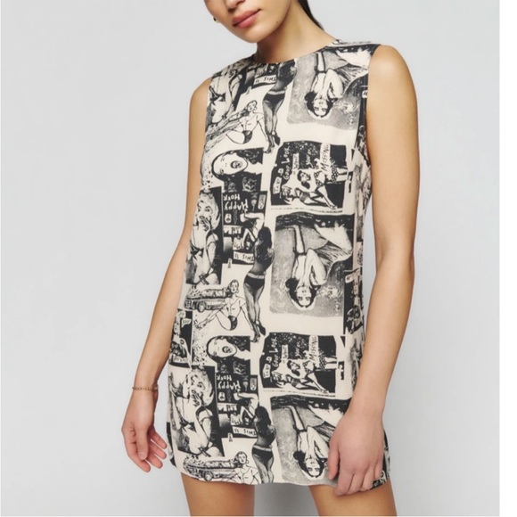 Reformation Black and White Graphic Mini Dress - Picture 3 of 3